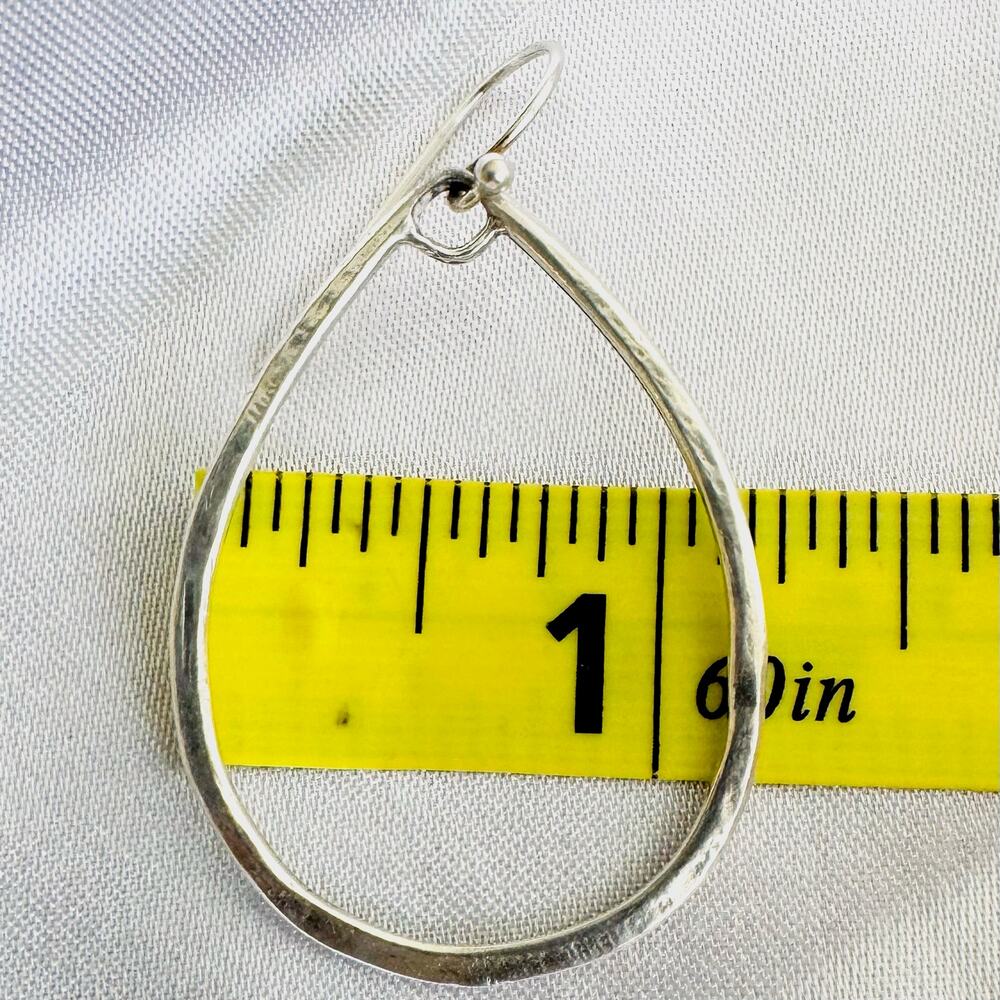 New Noa Zuman 925 Sterling Silver Textured Teardrop Dangle Earrings Handmade - Picture 9 of 9